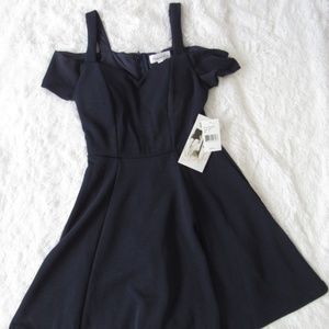 Navy Cold Shoulder Dress